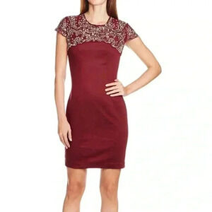French Connection Aspen Sequin dress, burgundy